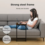 Levede C-shaped End Table Side Sofa Coffee Wood Overbed Laptop Table Industrial