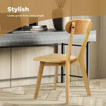 Levede 2x Dining Chairs Wooden Kitchen Chair Natural Lounge Cafe Restaurant