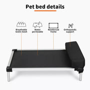 Pawz Pet Trampoline Elevated Raised Dog Bed Aluminium Frame Chew Proof Pillow