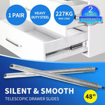 Drawer Slides/ Runners Locking Heavy Duty Undermount Ball Bearing Soft Close 48