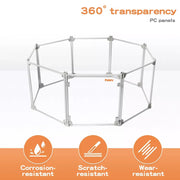 Pawz Pet Playpen Transparent Acrylic Clear Folding Dog Fence Kennel 8 Panel