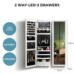 Levede Mirror Jewellery Cabinet Full Length Makeup Storage Jewelry Organiser Box