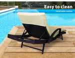 Levede Outdoor Sun Lounger Furniture Wicker Lounge Garden Patio Bed Cushion Pool