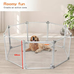 Pawz Pet Playpen Transparent Acrylic Clear Folding Dog Fence Kennel 8 Panel