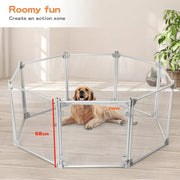 Pawz Pet Playpen Transparent Acrylic Clear Folding Dog Fence Kennel 8 Panel