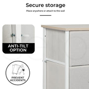 Levede Chest of Drawers Storage Cabinet Tower Dresser Tallboy  Beige 2 Drawers