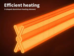 Electric Heater Portable Glass Panel Convection Energy Efficient Wall Floor