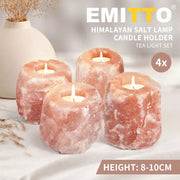 4x Himalayan Salt Lamp Tealight Candle Holder Decor Natural Crystal Ionizer Home