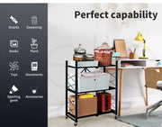Levede Foldable Storage Shelf Display Rack Bookshelf Shelves Wheel Collapsible