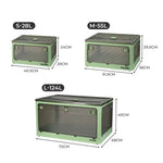 Storage Container Stackable Plastic Organiser Box Foldable 5 Side Open Lid Wheel