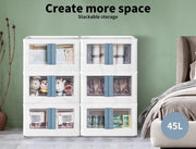 Storage Containers Box Stackable Toy Food Organiser Large Foldable Lid 85L Blue