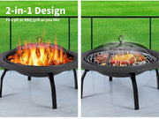 Fire Pit BBQ Grill Pits Outdoor Fireplace Camping Portable Garden Patio Heater