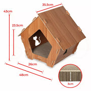Pawz Cat Scratcher Scratching Board Corrugated Cardboard Scratch Bed Condo House