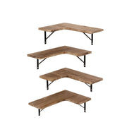 Levede Floating Shelf DIY Corner Hanging Shelves Wall Mounted Storage Wood 4PC