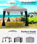 Mountview Gazebo Pop Up Marquee Outdoor Canopy 3x3m Wedding Tent Mesh Side Walls