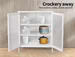 Levede Storage Cabinet Steel Kitchen Cupboard Metal Bookcase Filing Office White