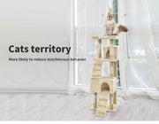 Pawz Cat Tree Scratching Post Scratcher Tower Condo House Furniture Cream 210cm