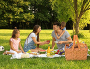 Picnic Basket Deluxe Willow Baskets Outdoor Gift Storage Person Carry Foldable