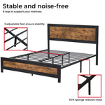 Levede Metal Bed Frame Double Mattress Base Platform Wooden 4 Storage Drawers