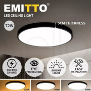 Emitto 3-Colour Ultra-Thin 5CM LED Ceiling Light Modern Surface Mount 72W
