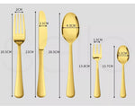Stainless Steel Cutlery Set Travel Knife Fork Spoon Glossy Gold Tableware 30PCS