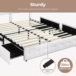 Levede Queen Bed Frame Fabric Tufted Wooden Mattress Base 4 Storage Drawer