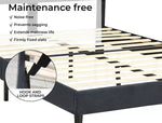 Levede Velvet Bed Frame Double Queen Mattress Base Platform Adjustable Headboard
