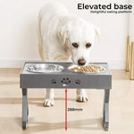 Pawz Elevated Pet Feeder Food Water Double Bowl Adjustable Height Raised Stand.