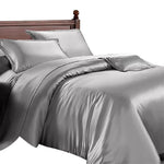 Dreamz Quilt Cover Set Silky Satin Quilt Cover Luxury Duvet Pillowcases Summer