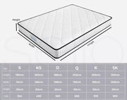 Dreamz Pocket Spring Mattres Medium Firm Foam Queen Double King Single Bed 20CM