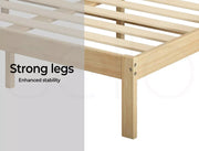 Levede Wooden Bed Frame Single Size Mattress Base Timber Trey bed-Natural Single