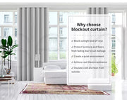 2X Blockout Curtains Blackout Window Curtain Draperies Pair Eyelet Bedroom Decor