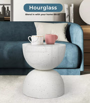 Levede Side Table Terrazzo Coffee End Tables Hourglass Magnesia Stool Stand 40cm