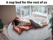 TheNapBed 1.8m Human Size Pet Bed Fluffy Calming Washing Napping Mattress Grey
