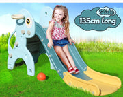 Bopeep Kids Slide 135cm Long Basketball Hoop Ring Activity Center Toddlers Play