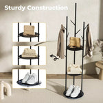 Levede Coat Rack Clothes Stand Hat Clothing Hanger Garment 8 Hook Tree Organizer