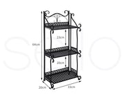 Levede Plant Stand 3 Tiers Outdoor Indoor Metal Flower Pots Rack Garden Shelf
