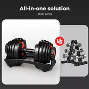 Centra 24kg Adjustable Dumbbell Single Weight Plates Home Gym Fitness Exercise