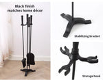 Traderight Fireplace Tool Set 4 PC Fire Place Poker Brush Shovel Stand Cast Iron