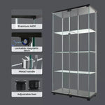 Stacked Display Cabinet Tempered Glass Show Case Floor Standing 4 Tier Shelves
