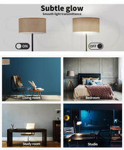Emitto Modern LED Floor Lamp Stand Reading Light Home Decor Indoor Linen Fabric
