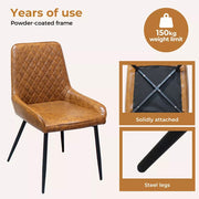 Levede 4x Dining Chairs Kitchen Chair Padded Seat PU Faux Leather Soft Velvet