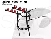 Monvelo Car Bike Rack 3 Bicycle Carrier 2'' Towbar Hitch Mount Steel Foldable
