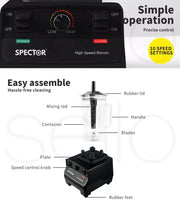 Spector 2L Commercial Blender Smoothie Food Processor Mixer Juicer Ice Crush