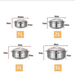 4x Premium Quality Stainless Steel Food Warmer Casserole Hot Pot 1L/2L/3L/5L