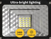 Emitto LED Portable Flood Light Outdoor 30W Rechargeable Spotlight 2400LM 3 Mode