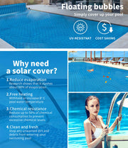 Solar Swimming Pool Cover 400 Micron Outdoor Bubble Blanket Heater 7 Sizes