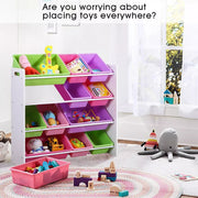 Levede 12Bins Kids Toy Box Bookshelf Organiser Display Shelf Storage Rack Drawer