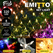 Emitto LED String Fairy Lights Net Mesh Curtain Weding Party Xmas Decor Outdoor