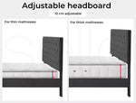 Levede Velvet Bed Frame Double Queen Mattress Base Platform Adjustable Headboard